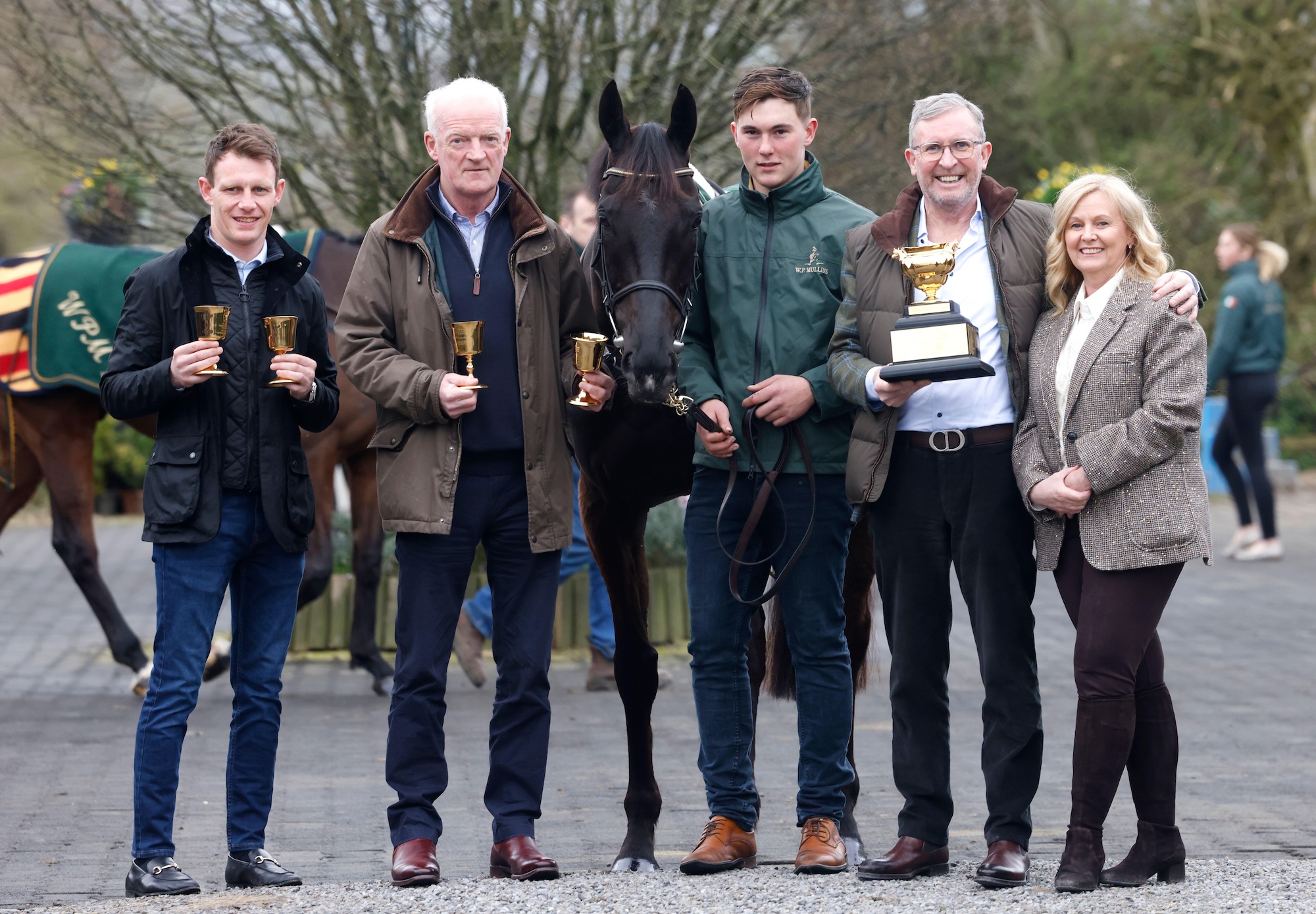 Galopin Des Champs with Paul Townend, Willie Mullins, Adam Connolly and Greg and Audrey Turley