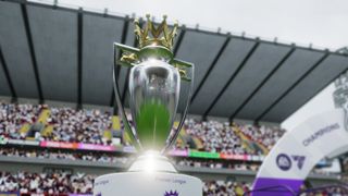 A view of the Premier League trophy.