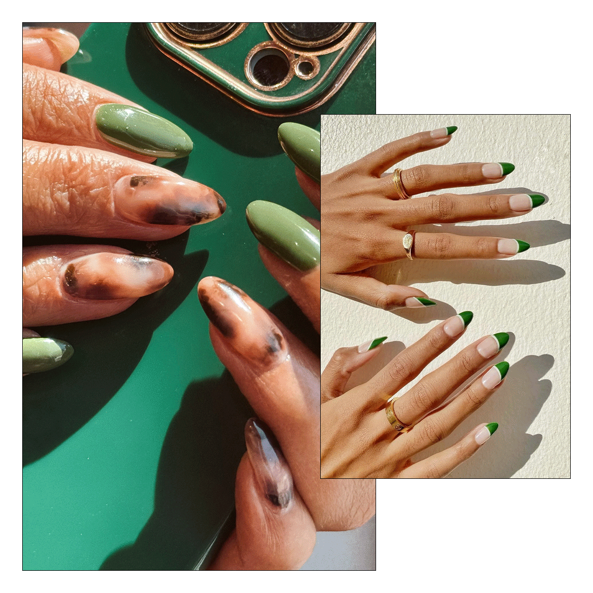 St. Patrick's Day nail design GIF