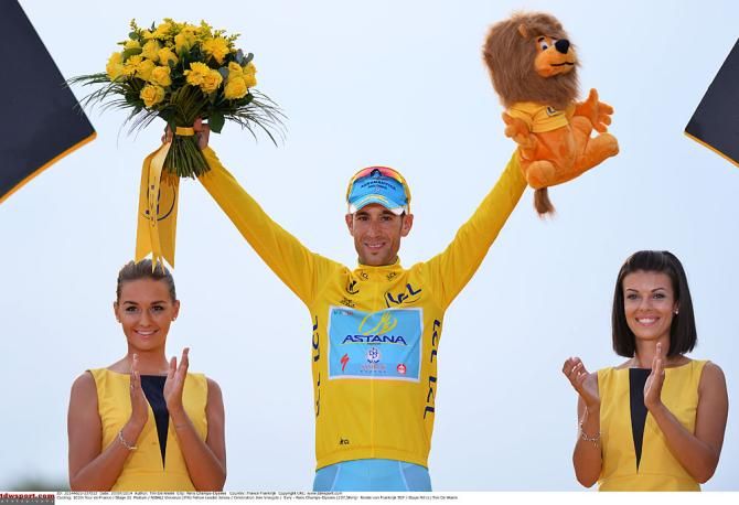 Vincenzo Nibali (Astana) on the podium