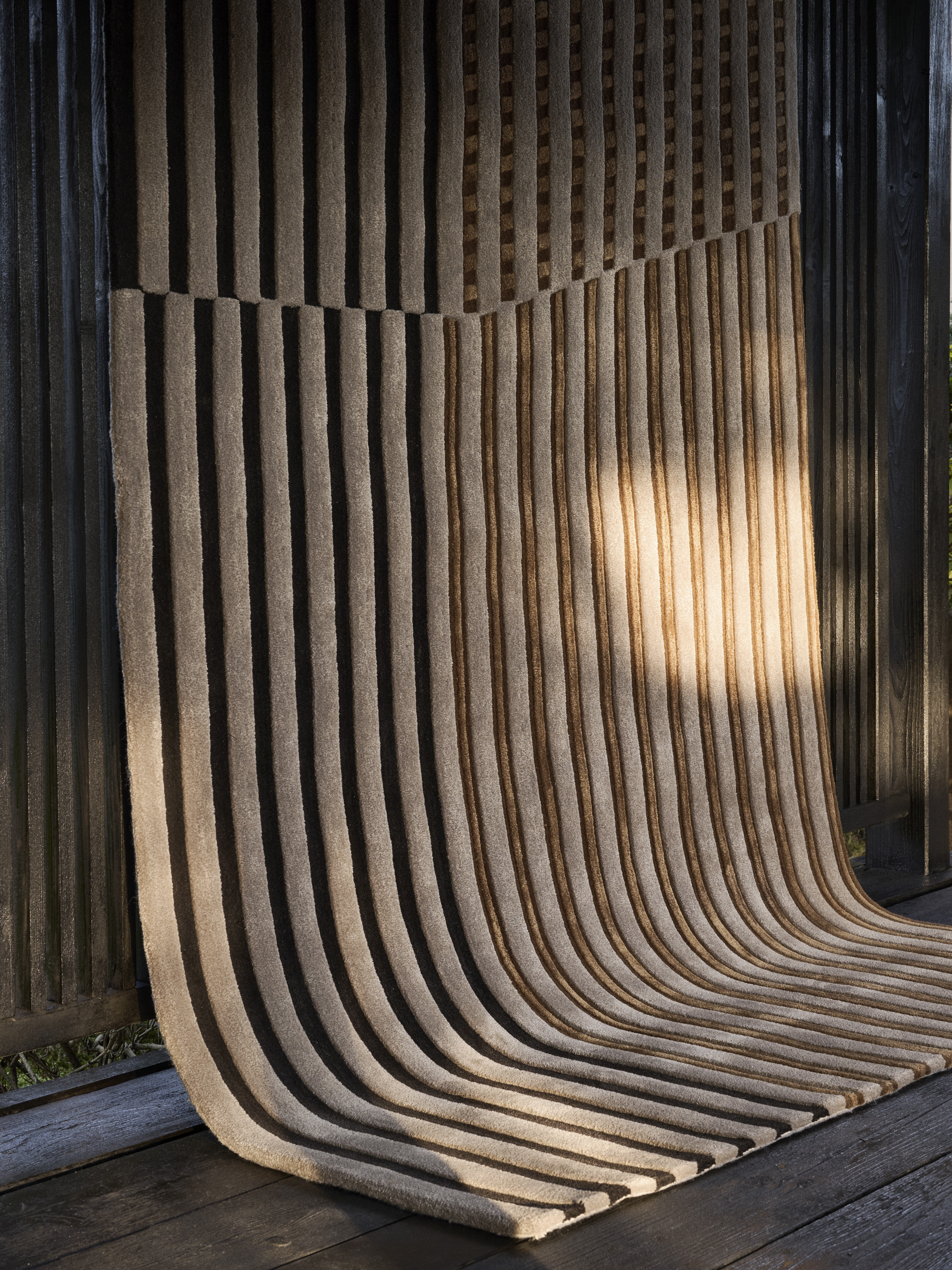 Striped rug by Kengo Kuma