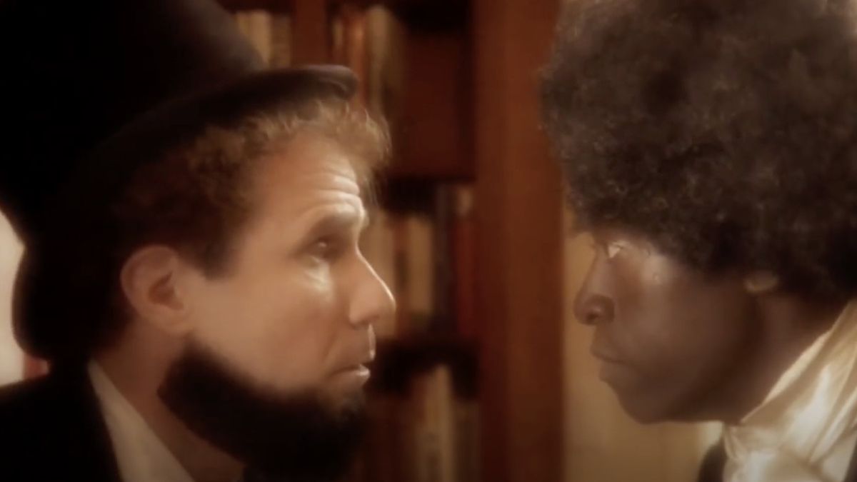 Abraham Lincoln (Will Ferrell) and Frederick Douglass (Don Cheadle) face off in Drunk History