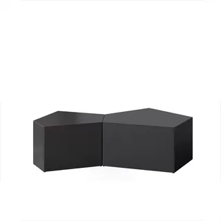 Nicbex Modern Irregular Pentagon Nesting Coffee Table Set of 2 for Living Room and Office, Black