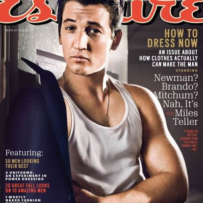 Miles Teller on the cover of Esquire's September issue.
