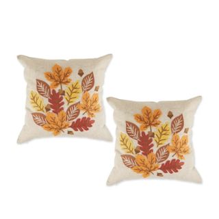 Two pillowcases with leaf patterns on them