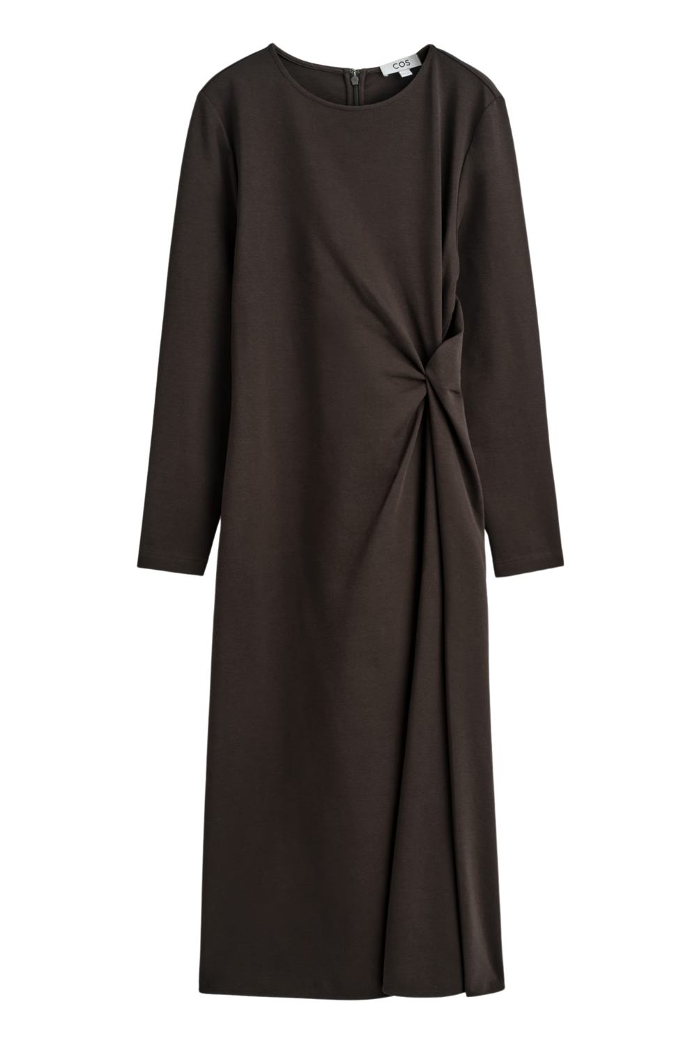 Twist-Detail Long-Sleeved Dress