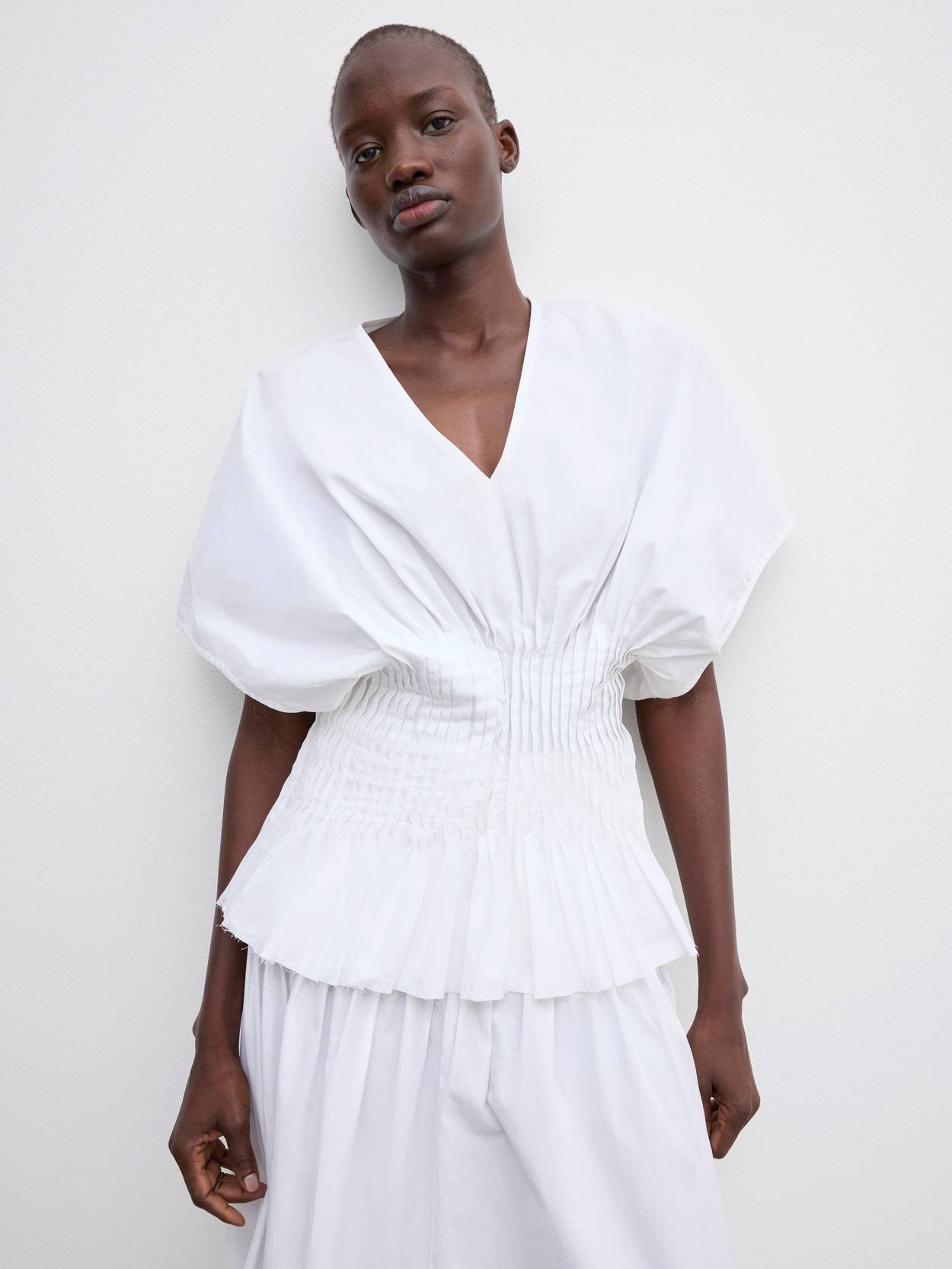 Poplin V-Neck Top