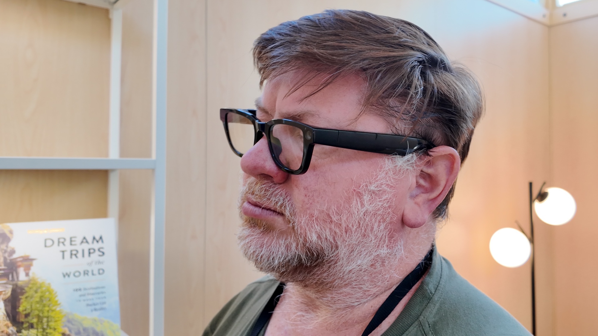 google smart glasses on a man's face