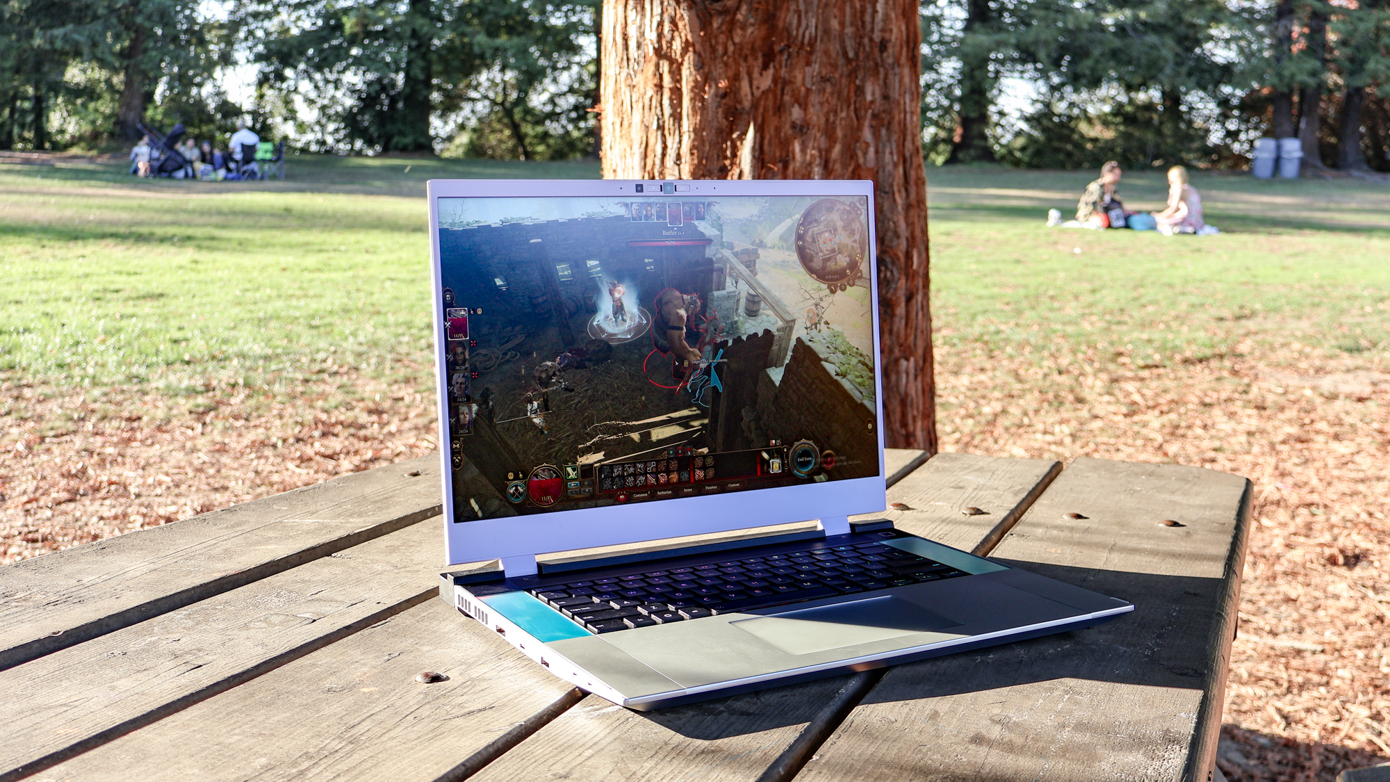 Framework Laptop 16 (2025) review unit on a table