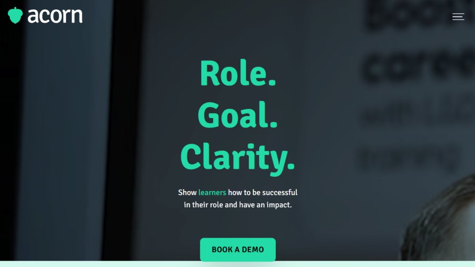 Acorn LMS website screenshot (January 2026).