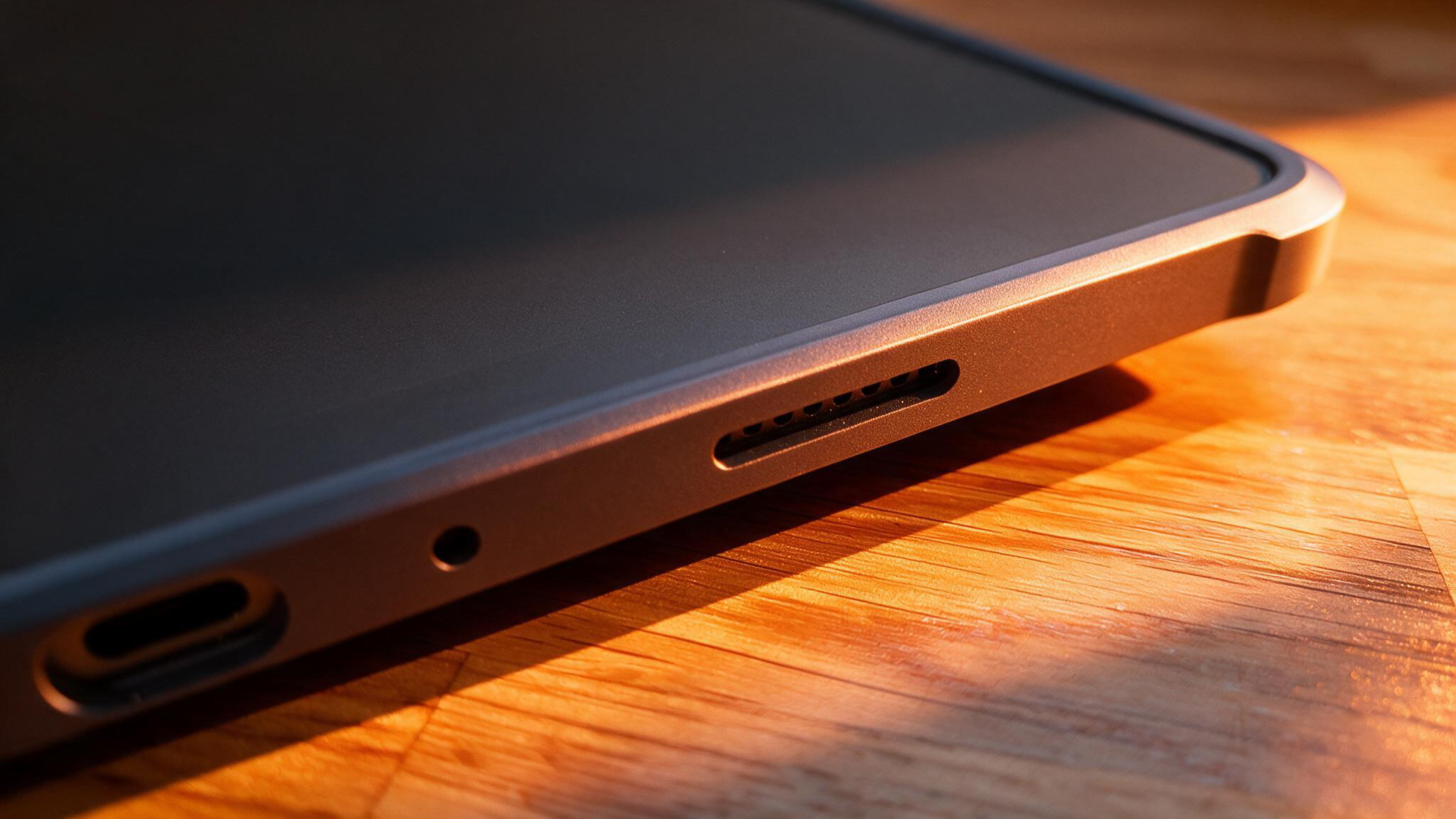 A drawing tablet on a wooden desk