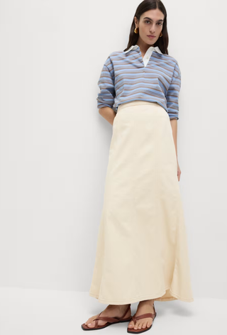 A picture of a denim skirt from M&S, one of the best skirt styles.