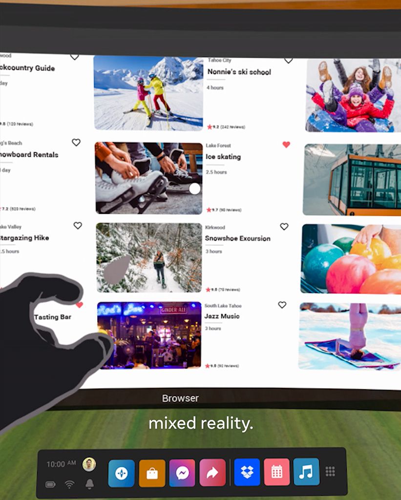 Browsing mixed reality experiences from Meta's 5-12-22 Project Cambria teaser video