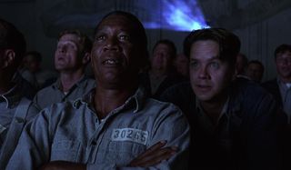 The Shawshank Redemption Morgan Freeman and Tim Robbins talking during the movie