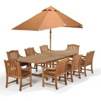 Macy's, Bristol Outdoor Teak 9-Piece Dining Set: was $3,449 now $2,399