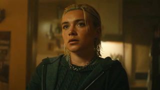 Florence Pugh looking forward in Thunderbolts.