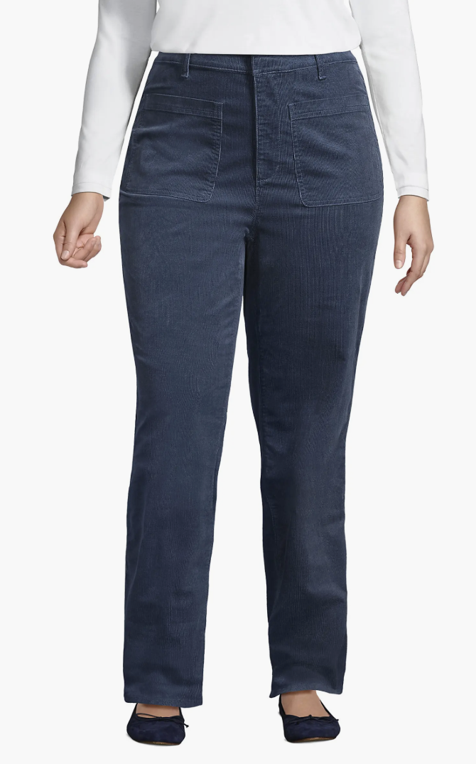 Lands&#039; End, Corduroy High Rise Rail Straight Leg Pants