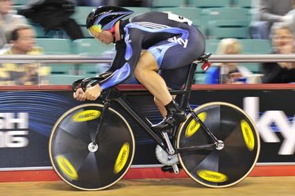 Sir Chris Hoy in action