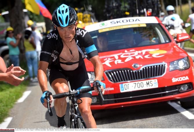 Vasil Kiryienka (Team Sky) on the attack again today