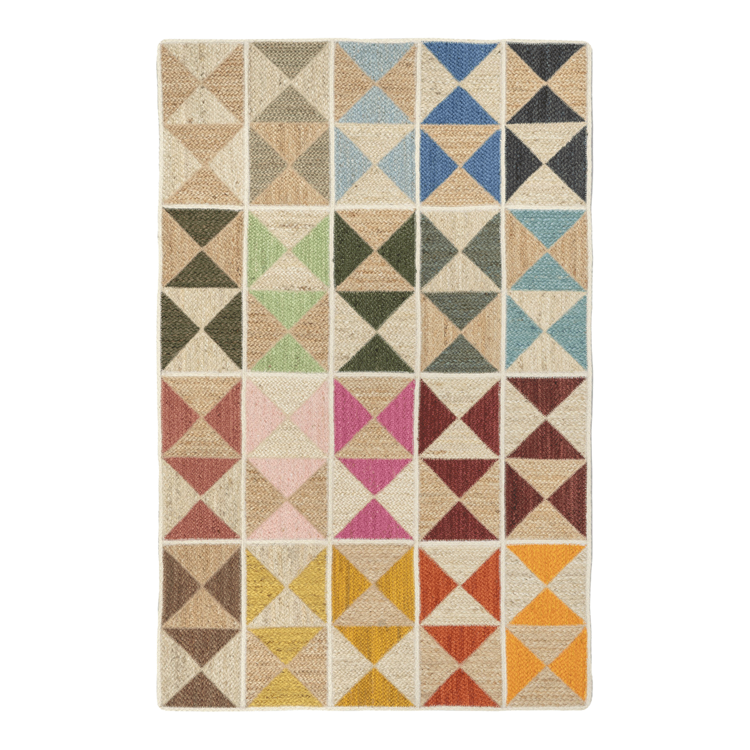 Harlequin rainbow rug at The Braided Rug Company