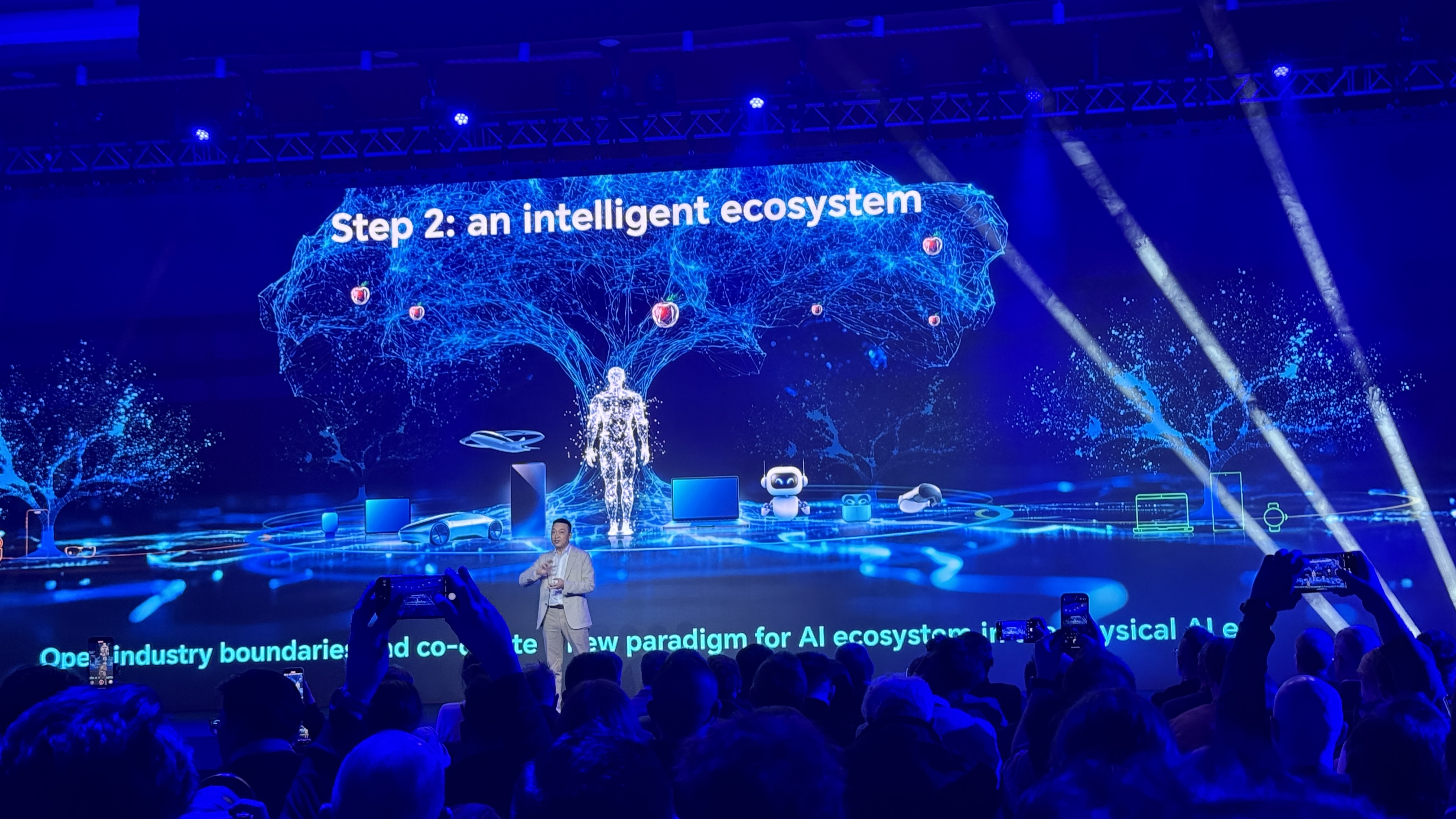 Honor announcing the Honor Alpha Plan at MWC 2025