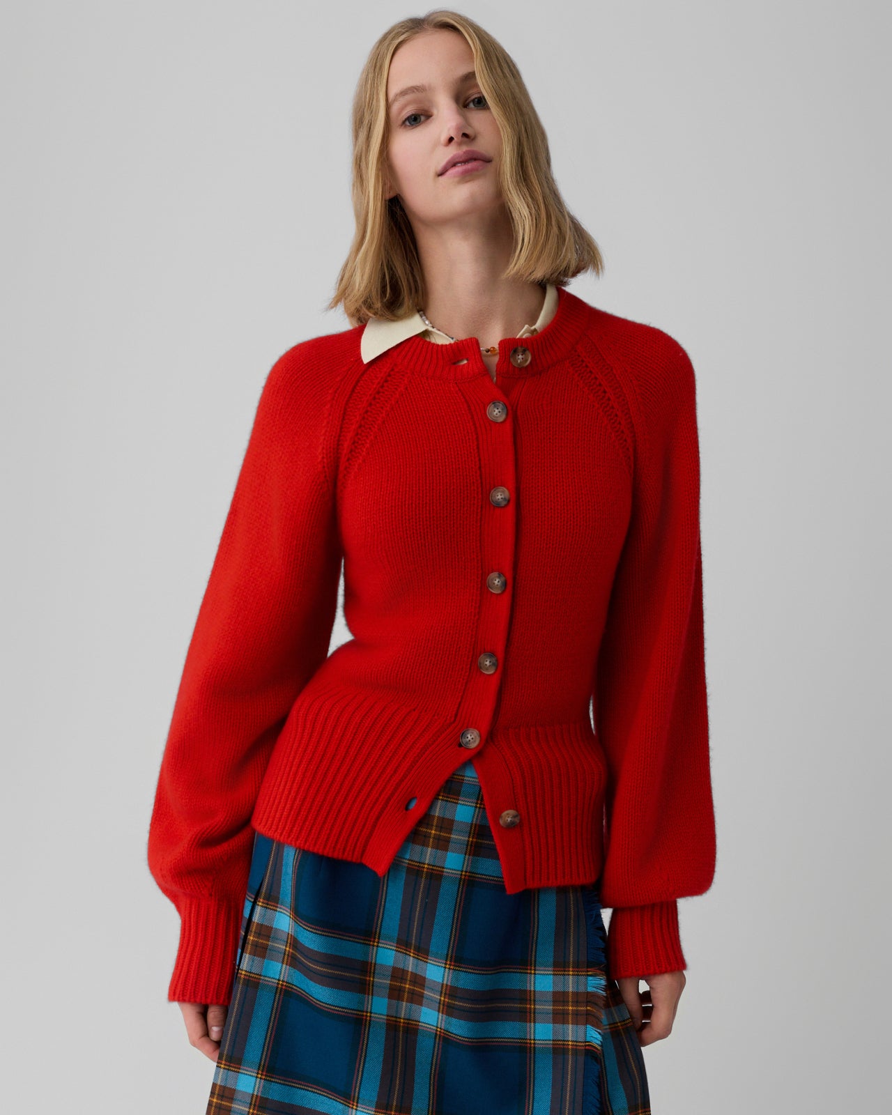 Sculpted Cardigan - Chili