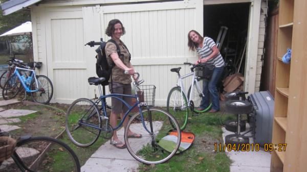 Girls and bikes = smiles