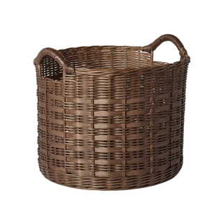 Medium Round Rattan Decorative Basket Dark Brown - Threshold™