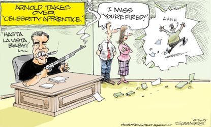 Editorial cartoon Arnold Schwarzenegger Celebrity Apprentice