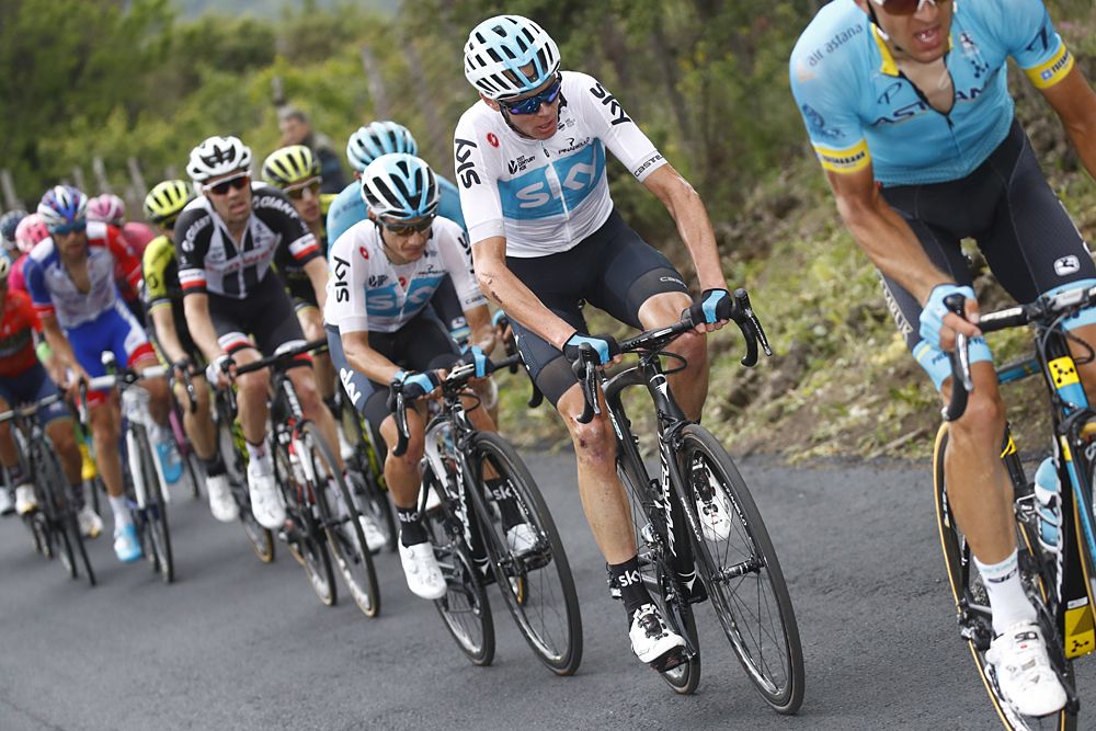 Chris Froome (Team Sky) climbing Mount Etna stage 6 at the Giro d'Italia