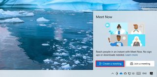Windows 10 Meet Now create meeting