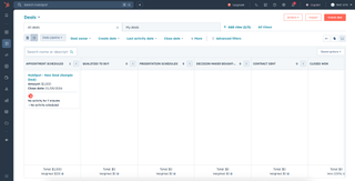 screenshot of hubspot crm platform in use