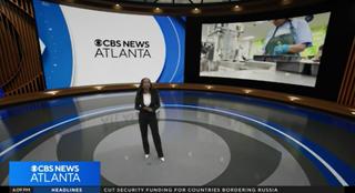 The new AR/VR news studio during a rehearsal for the Sept. 15 launch of local newscasts at CBS Atlanta.