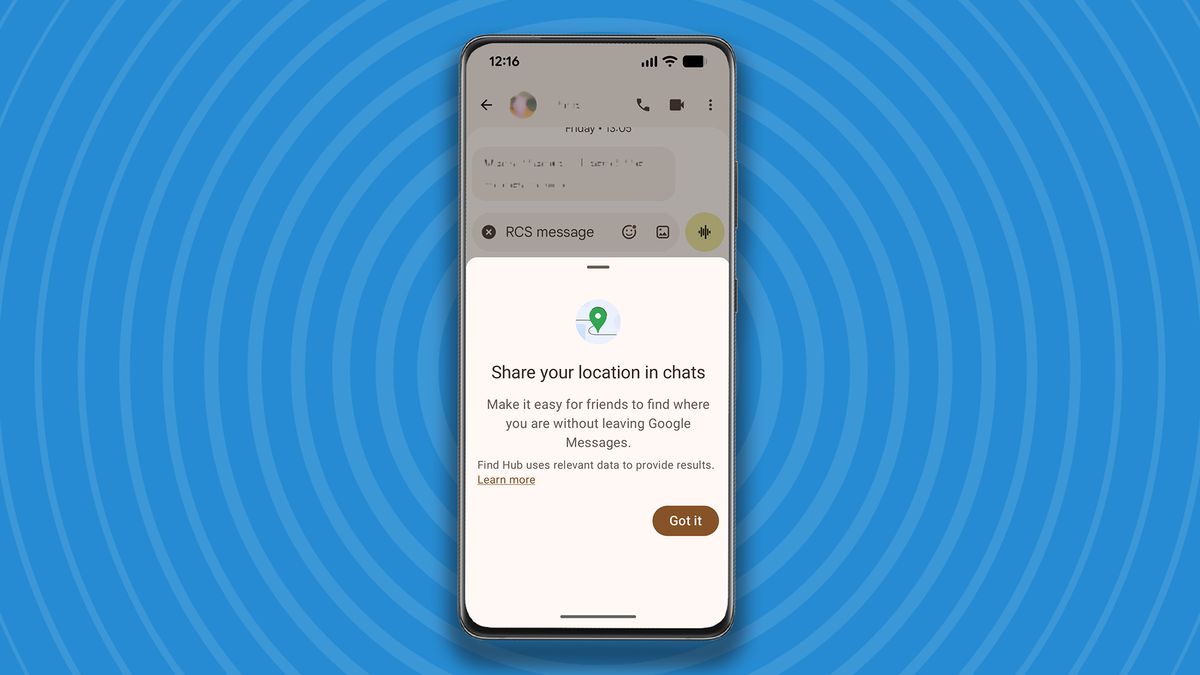 Location sharing in Google Messages