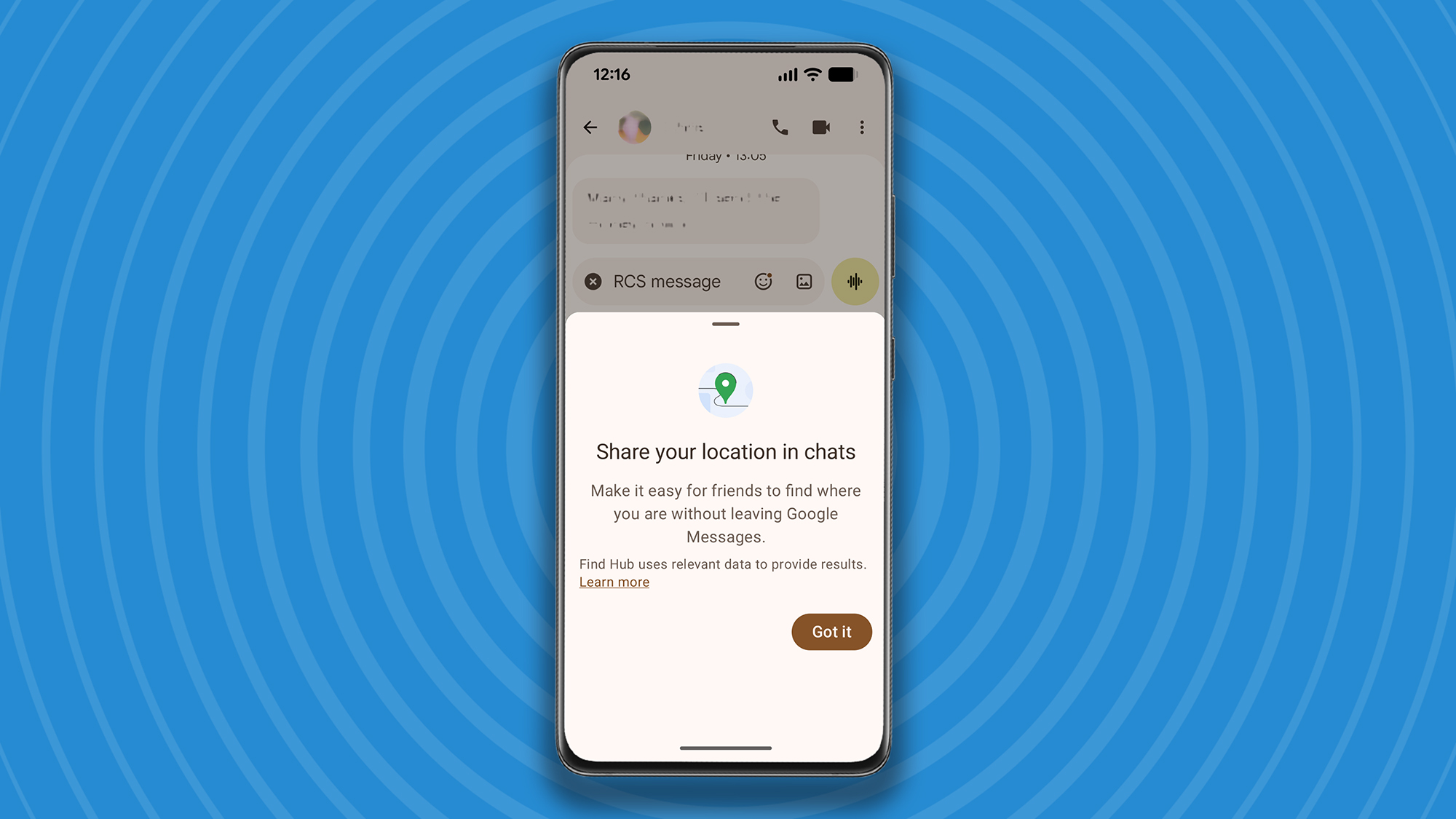 Location sharing in Google Messages