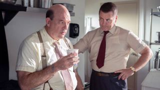 (L-R) John Carroll Lynch as Maurice "Mac" McDonald and Nick Offerman as Richard "Dick" McDonald in "The Founder" now streaming on Netflix