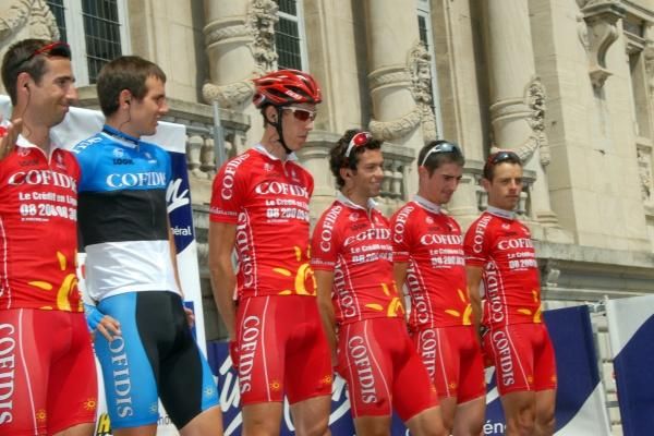 Cofidis is presented before the start in Bourg-en-Bresse.