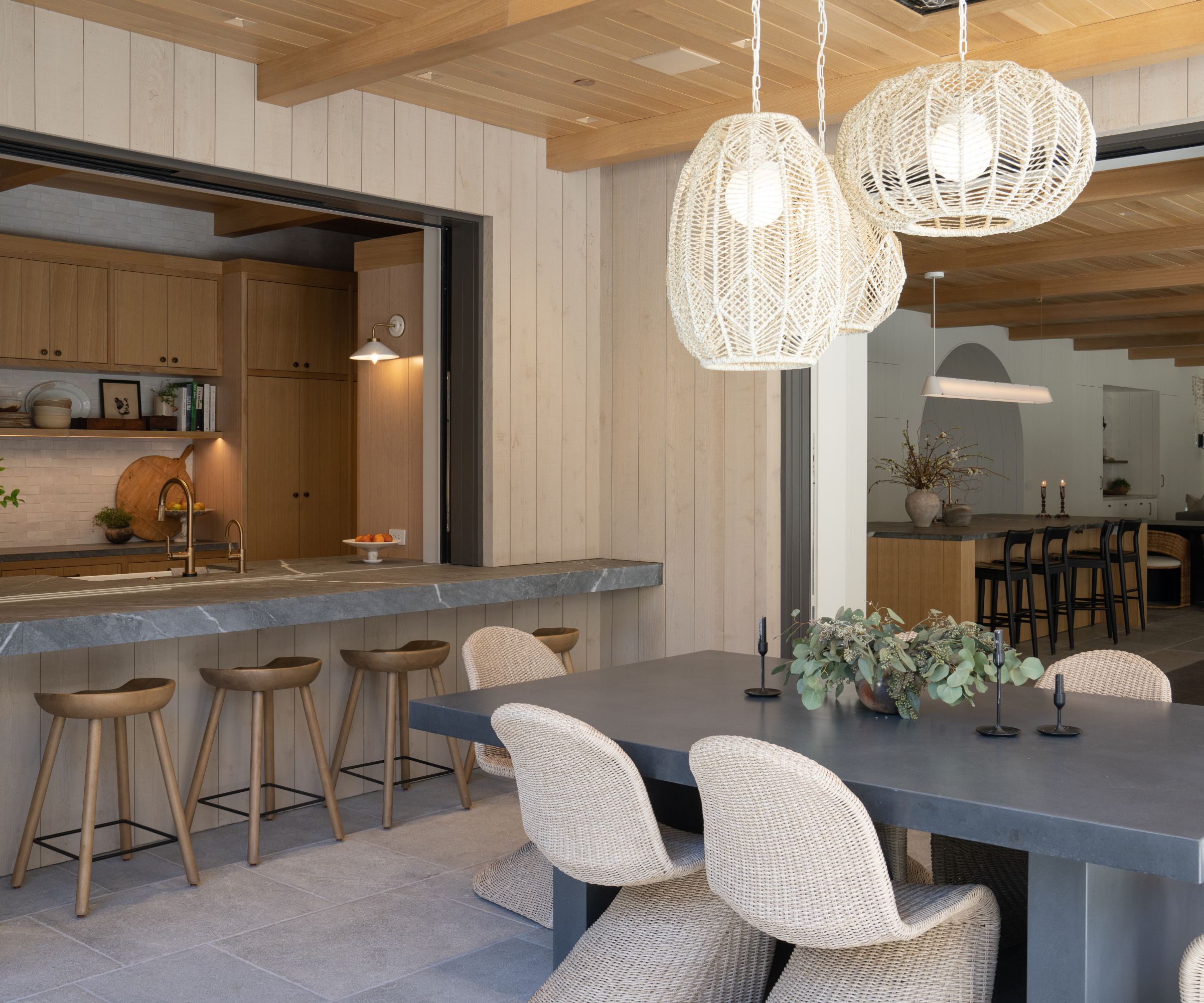outside dining table with serving hatch
