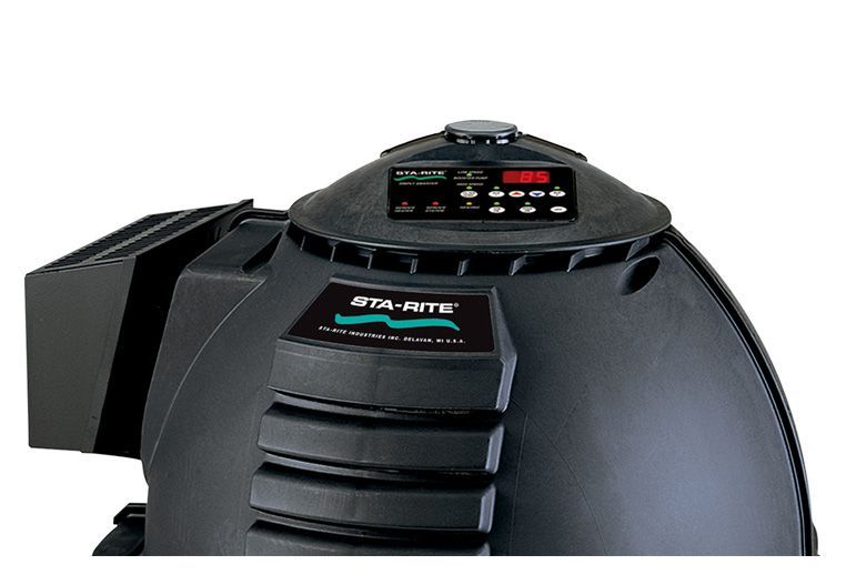 This Sta-Rite heater has a top control panel that rotates for easy access, no matter which way your heater is installed.