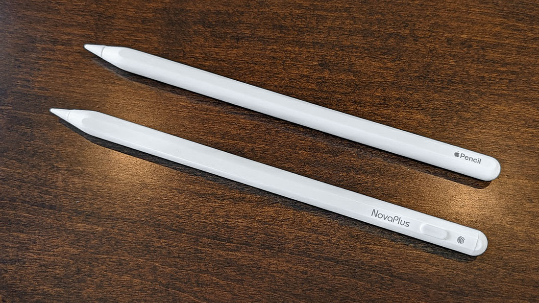 Apple Pencil 2 di sebelah NovaPlus A8 Duo
