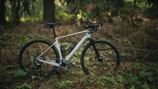 The YT Industries Szepter stands among leafy undergrowth