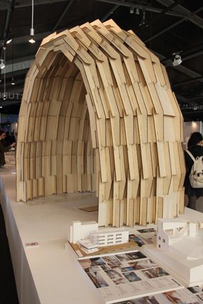 curved plywood model