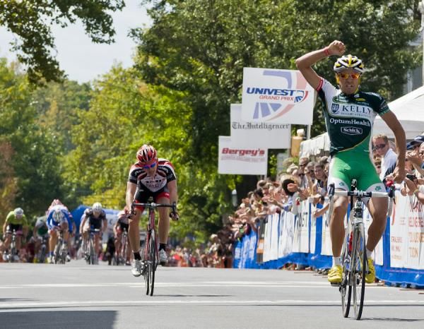 Jesse Anthony (Kelly Benefit Strategies), who rode strong all day, wins the 2011 Univest Grand Prix in Doylestown, PA.
