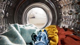 Laundry in the drum of a washing machine