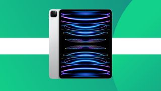 product shot of the 2022 ipad pro on a colourful background