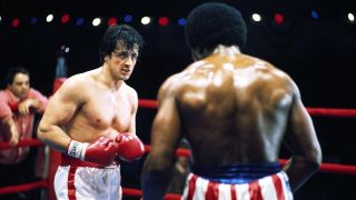 Rocky fights Apollo Creed in his self-titled 1976 movie