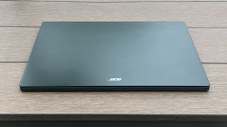 Acer Swift Edge 16 (2023) on a picnic table outdoors