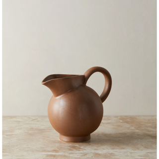 brown stoneware pitcher vase