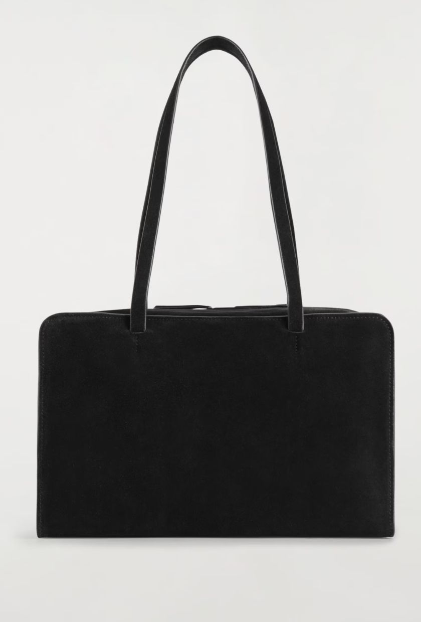 COS Marais Suede Bowling Bag in 'Black'