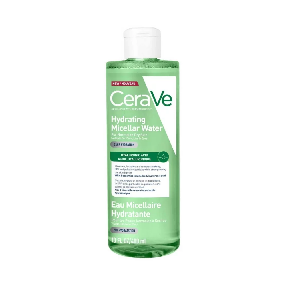 Cerave Hydrating Micellar Water Removes Makeup With 24h Hydration With Hyaluronic Acid 400 Ml